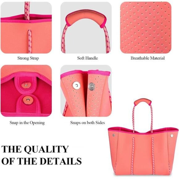 LMYYG Beach bag,Multipurpose Neoprene Bag,Large Tote Bag,Waterproof Shoulder - Picture 6 of 8